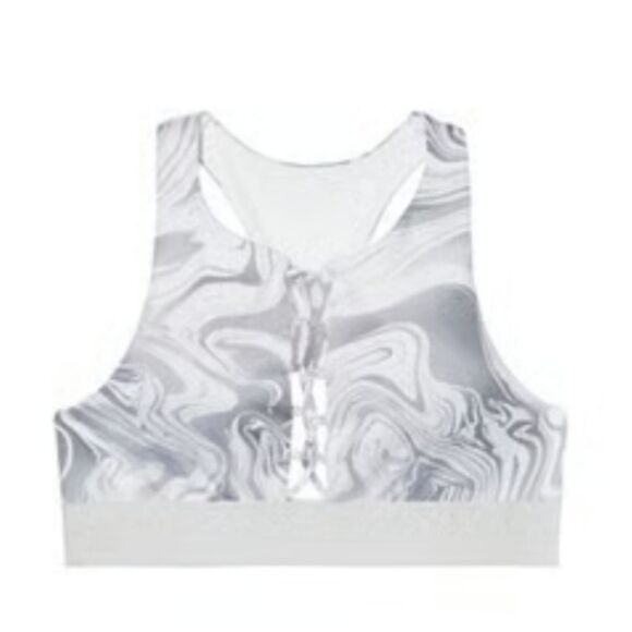White Gray Marble Lace-Up Bralette Sports Bra Pink Victorias Secret Small Women - Picture 2 of 16